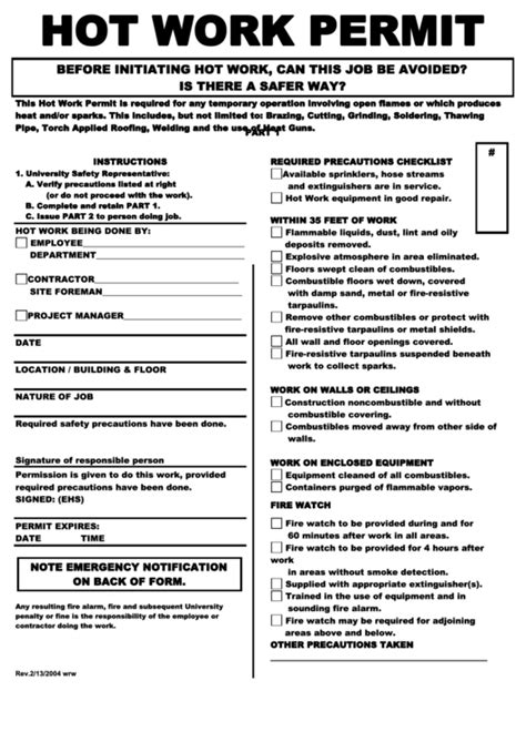 Hot Permit To Work Templates Fill Online Printable Fillable Blank Hot Sex Picture