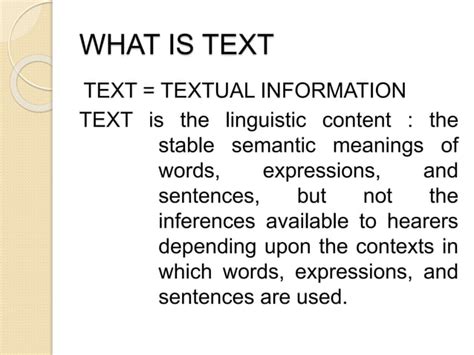 Text And Context In Discourse PPT