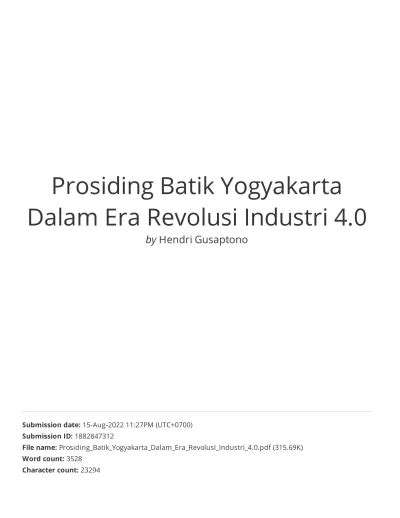 Hasil Cek Plagiasi Prosiding Batik Yogyakarta Dalam Era Revolusi