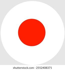 minimalist circular version hinomaru national flag stock vector