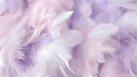 Digital Lavender And White Soft Feathers And Fur Pattern Texture