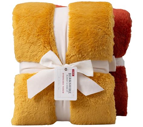 Berkshire Blanket Set Of 2 60x70 Plush Fluffie Throws QVC