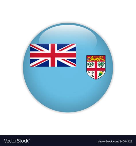 Fiji flag on button Royalty Free Vector Image - VectorStock