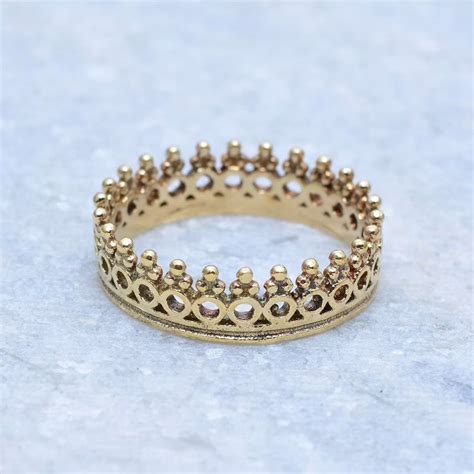 14k Solid Gold Crown Ring Princess Ring Gold Crown Ring Gold