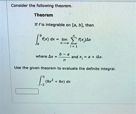 Solved Consider The Following Theorem Theorem If F Is Integrable On