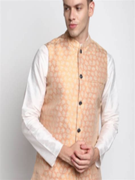 Buy DEVOILER Men White Kurta With Pyjama With Printed Nehru Jacket