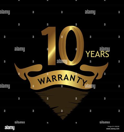 Fifty Year Warranty Golden Label On Black Background Vector Stock