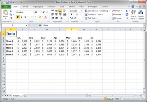 How To Show Gridlines In Excel Printable Templates