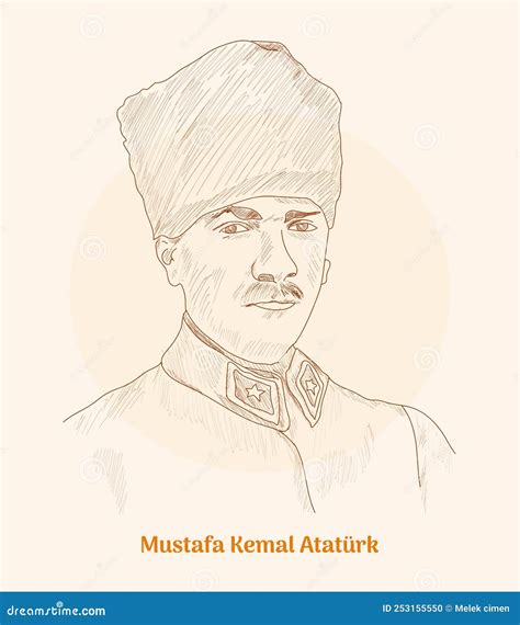 Mustafa Kemal Ataturk Ilustraci N Vectorial Del Dibujo Mano Ilustraci N