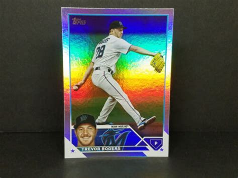 2023 Topps 29 Trevor Rogers Miami Marlins Rainbow Foil Parallel SP