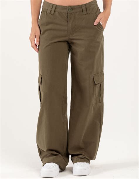 Rsq Womens Low Rise Cargo Pants Dk Green Tillys