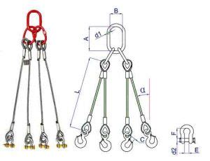 Leg Wire Rope Slings Quadruple Leg Bridle Slings Advance Group