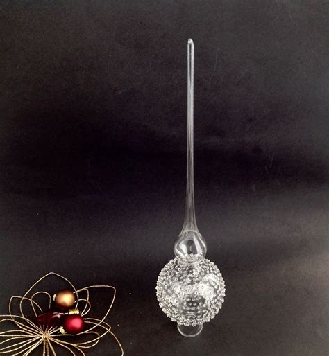 Vintage Hand Blown Glass Tree Topper Christmas Glass Tree Etsy Hand Blown Glass Glass