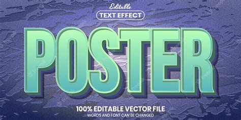 Premium Vector Poster Text Font Style Editable Text Effect