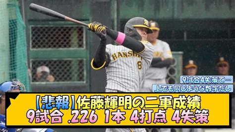 【悲報】佐藤輝明の二軍成績【なんj2ch5chネット 反応 まとめ阪神タイガース岡田監督】 News Wacoca