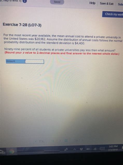 Solved Saved Help Save Exit Sub Check My Work Exerclse Chegg