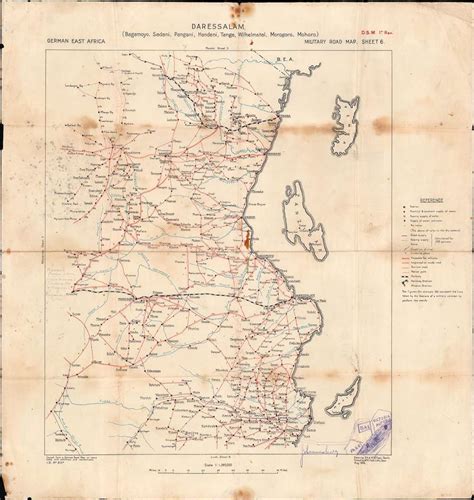 Dar es Salaam. German East Africa Military Road Map. Sheet 6.: Geographicus Rare Antique Maps