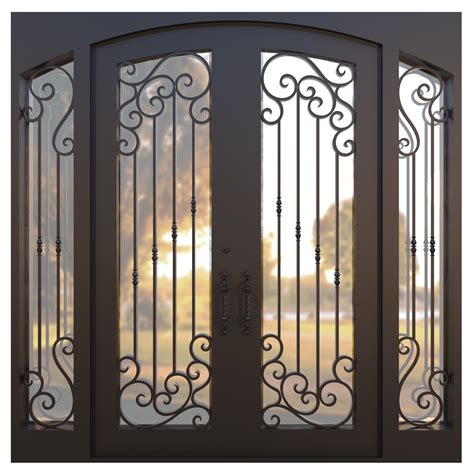 Santorini Iron Entry Door with Sidelights | Iron Doors Arizona