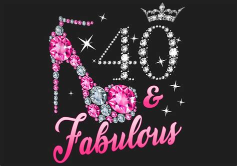 40 Fabulous 40th Birthday Rose Wine Leopard High Heel Png Etsy