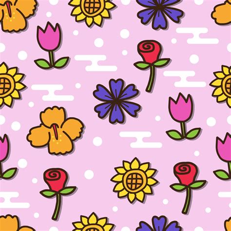 flower doodle seamless pattern 2278948 Vector Art at Vecteezy