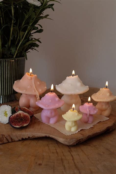 Mushroom Candle Goddess Mushroom Candles Cottagecore Home Decor