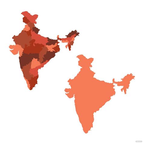 Free Multicolor India Map Vector Eps Illustrator Png Svg