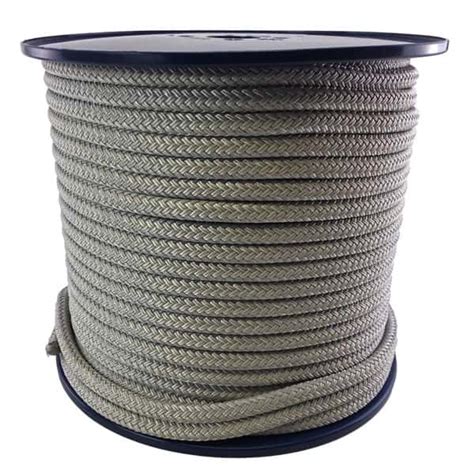 6mm Grey Double Braid Polyester Rope 100 Metre Reel RopeServices UK