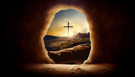 Premium Photo Jesus Is Risen Illustration Of An Empty Tomb From