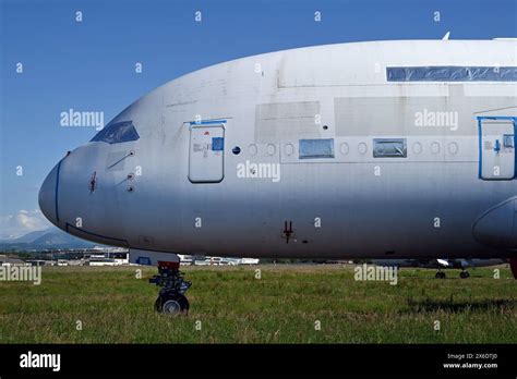 Airbus Widebody A380 Are Parked On The Airport Of Tarbes Southwestern