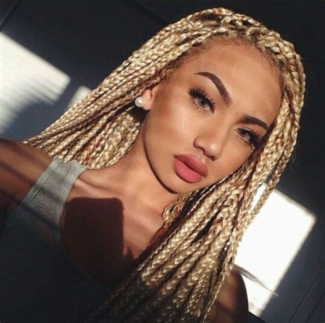 Pin On Natural Hair Love And Style Ideas Blonde Box Braids Blonde