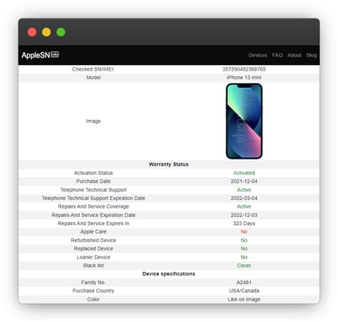 Apple iPhone 13 mini Serial Number Lookup - AppleSN.info