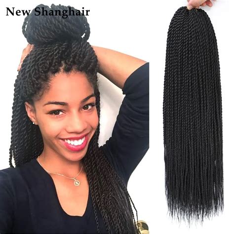 Cabello De Crochet Senegalés Para Mujeres Negras Trenzas De 18 Pulgadas