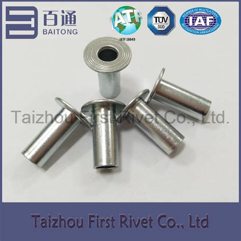 8X20mm Zinc Color Flat Head Full Tubular Steel Rivet China Brake