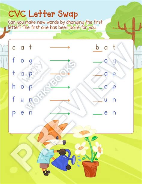 Worksheet Cvc Letter Swap Cvc Words Initial Letter Beginning