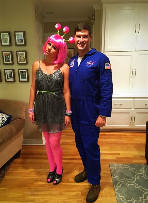 Astronaut Meets Alien Halloween Couples Costume