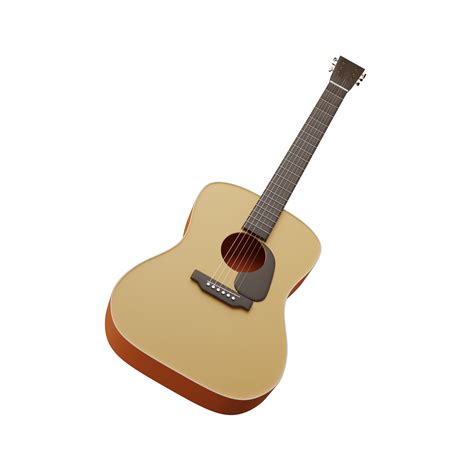 3D Acoustic Guitar 3D Rendering 17218570 PNG