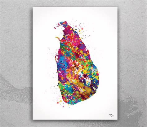 Sri Lanka Map Watercolor Print Sri Lanka Art Wall Art Wedding - Etsy ...