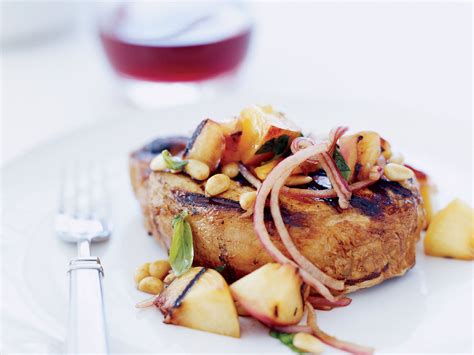 Pork Chops With Nectarine Relish In The Summertime Bobby Flay Loves Eating Relishes Made With