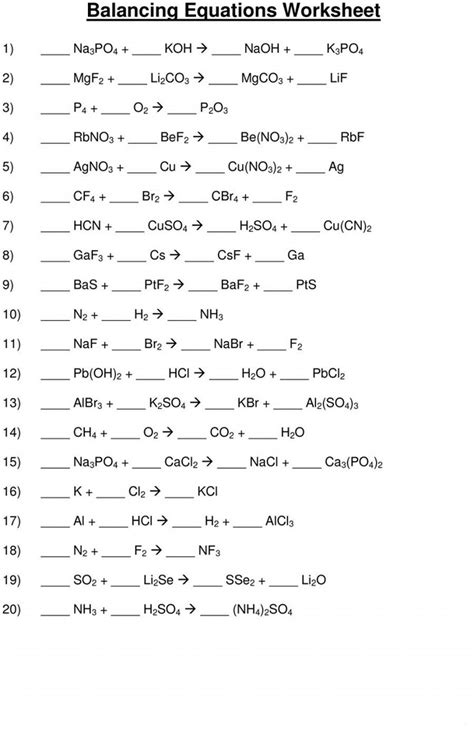 Balancing Chemical Equations Worksheet Balancing Chemical Flickr