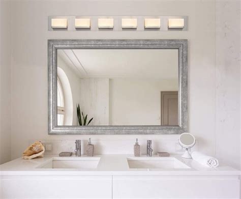 Brushed Nickel Bathroom Vanity Lights Six Led Design Interior Design