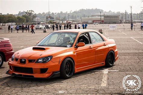 Widebody Subaru STI In Orange With Deep Wheels Subaru Pinterest