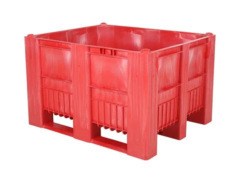 Cb3 Plastic Palletbox 1200 X 1000 Mm 3 Runners Red Transoplastshop