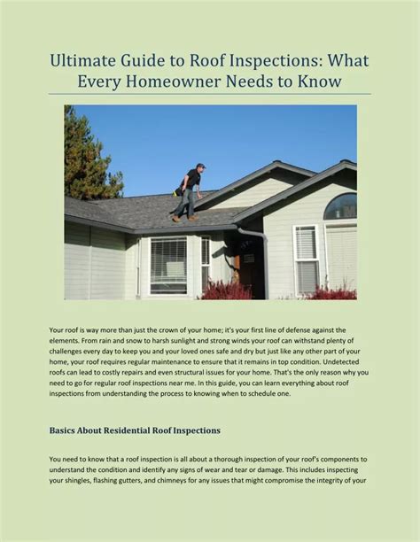 Ppt Ultimate Guide To Roof Inspections What Every Homeowner Needs To Know Powerpoint