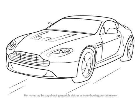 Learn How To Draw Aston Martin V12 Vantage Sports Cars Step By Step