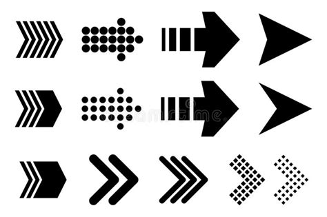 Set Of New Style Black Vector Arrows Isolated On White Arrow Vector