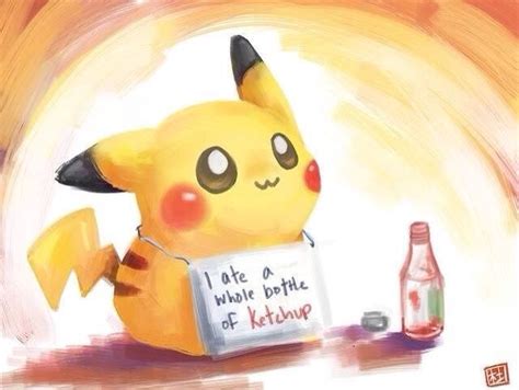 Ketchup Pikachu Pokemon Cute Pokemon Wallpaper