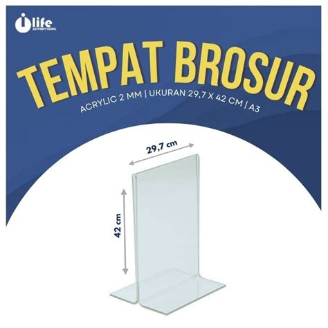 Jual Tempat Brosur Akrilik Tent Card Acrylic Sisi Ukuran A