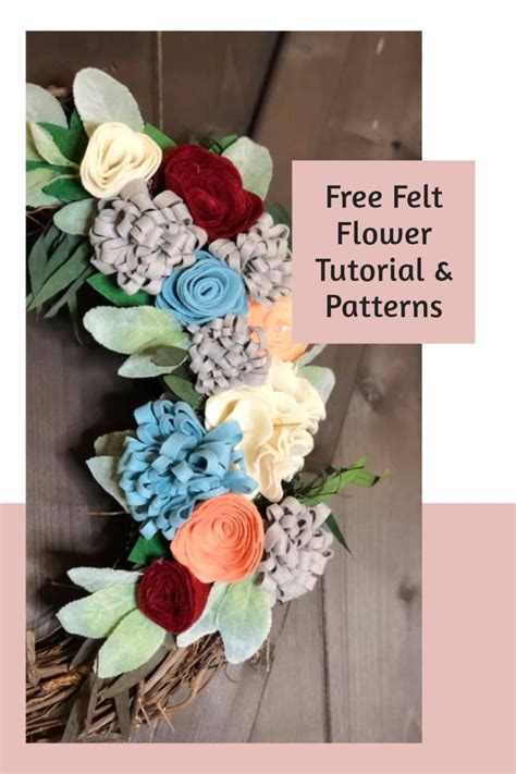 Free Felt Flower Tutorial & Patterns | Felt flowers, Felt flower ...