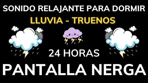 Sonido De La Lluvia En El Techo Con Trueno Pantalla Negra Para