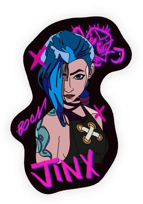 Sticker Jinx Arcane League Of Legends In 2024 Doodle Art